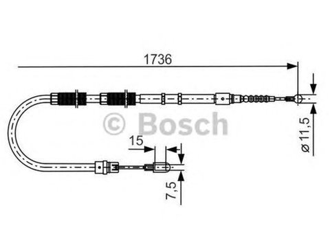 Cablu frana mana AUDI A4 8EC B7 BOSCH 1987477257