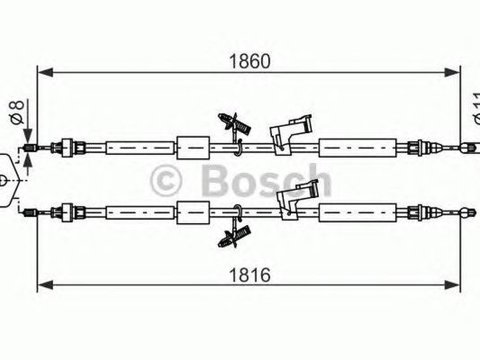 Cablu frana mana FORD FOCUS II Cabriolet BOSCH 1987482189