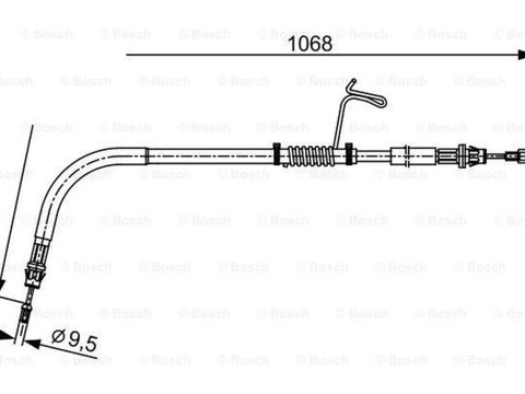 Cablu frana mana FORD TRANSIT CUSTOM bus BOSCH 1987482544