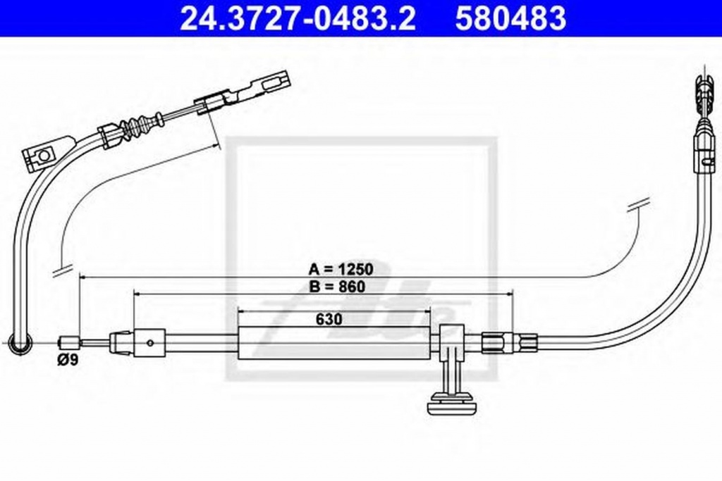 Cablu frana mana MERCEDES-BENZ E-CLASS T-Model S212 ATE 24372704832