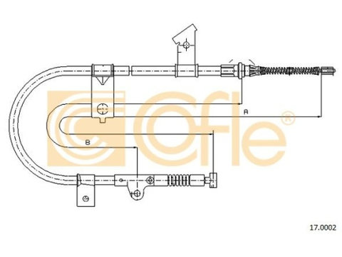 Cablu frana mana Nissan Micra 2 (K11) Cofle 170002, parte montare : stanga, spate