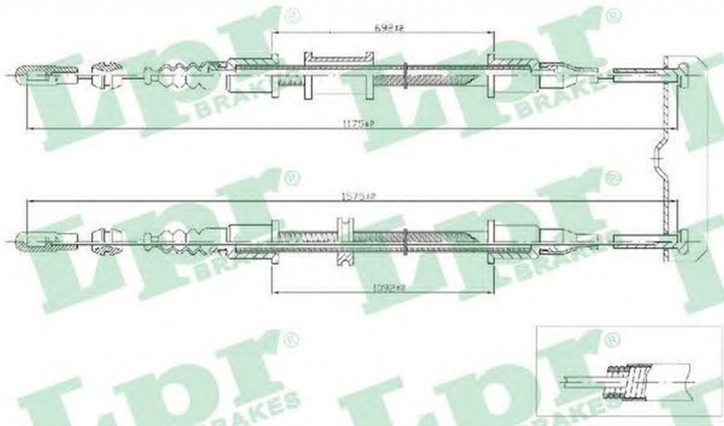 Cablu frana mana OPEL ASTRA F Cabriolet 53 B LPR C0571B