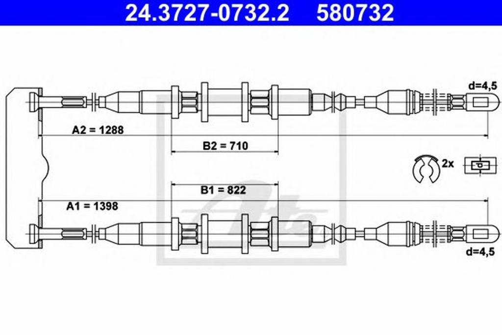 Cablu frana mana OPEL ASTRA F hatchback 53 54 58 5