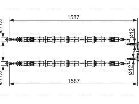 Cablu frana mana OPEL ASTRA G combi F35 BOSCH 1987482537