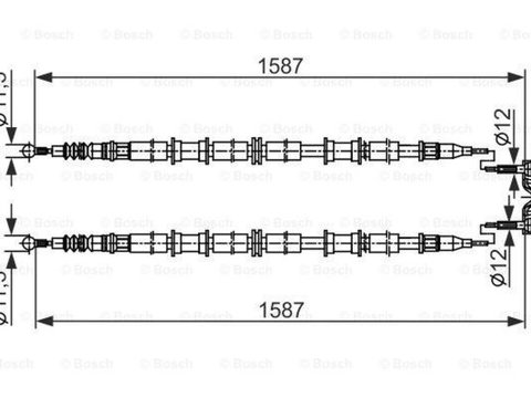 Cablu frana mana OPEL ASTRA G cupe F07 BOSCH 1987482537