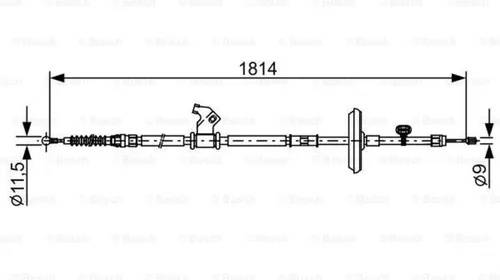 Cablu frana mana OPEL ASTRA J limuzina BOSCH 1987482502 PieseDeTop