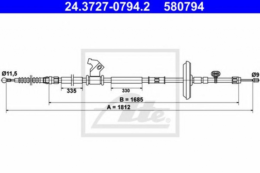 Cablu frana mana OPEL ASTRA J Sports Tourer ATE 24372707942