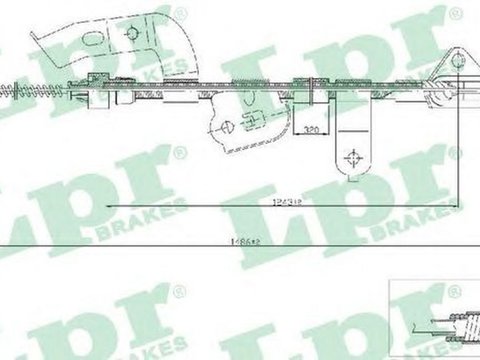 Cablu frana mana PEUGEOT 107 LPR C0132B