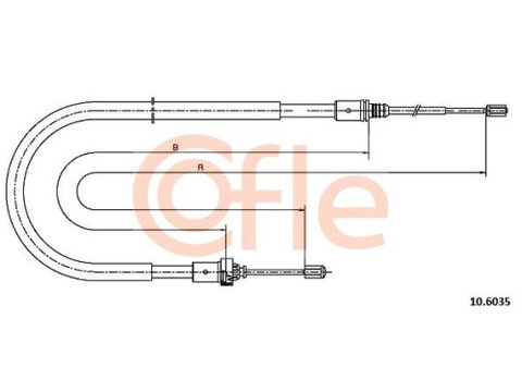 Cablu frana mana Peugeot 207 (Wa, Wc) Cofle 106035, parte montare : stanga, dreapta, spate