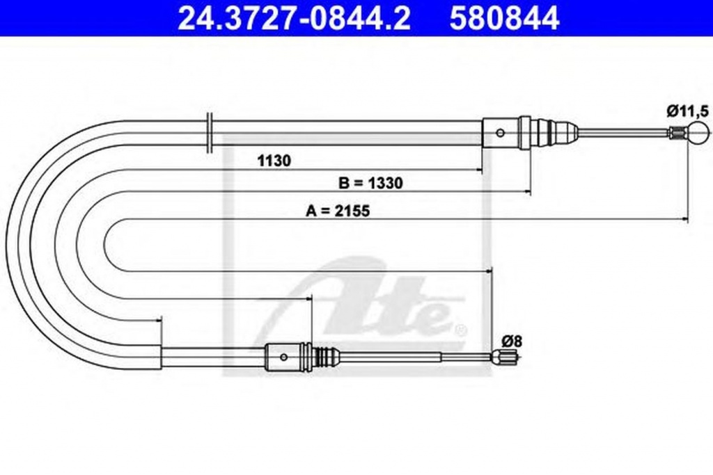 Cablu frana mana PEUGEOT 407 SW 6E ATE 24372708442