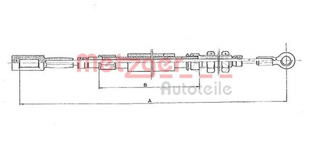 Cablu frana mana PEUGEOT J5 platou sasiu 290L METZGER 1171.2