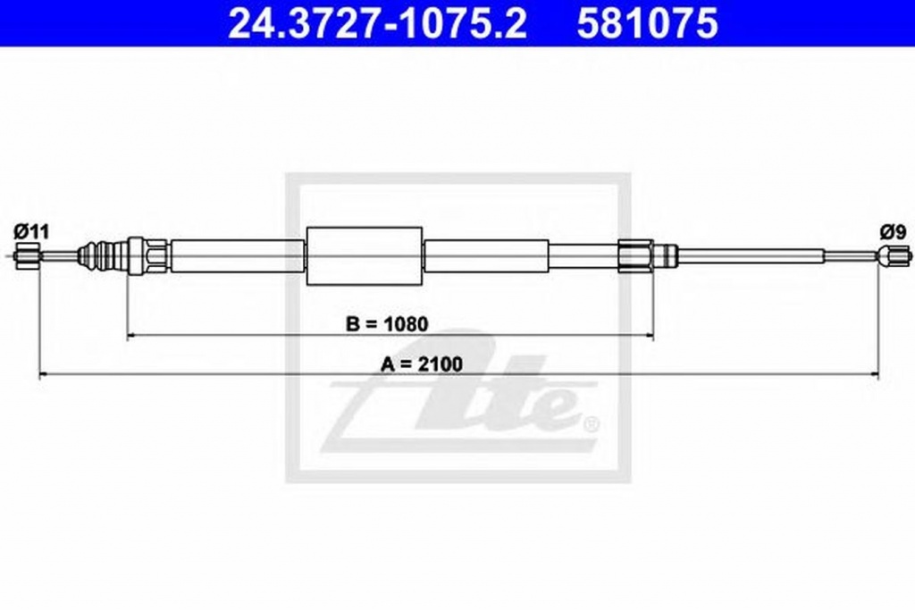 Cablu frana mana RENAULT GRAND Scenic II JM0 1 ATE 24372710752