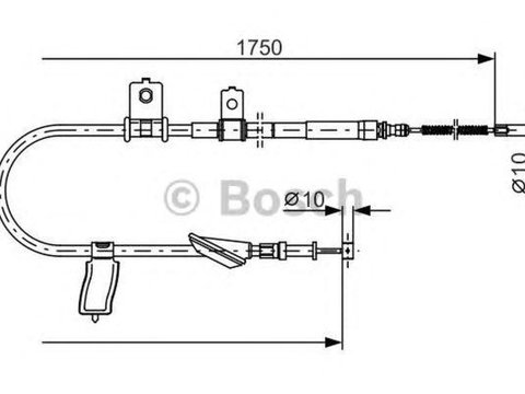 Cablu frana mana SUBARU OUTBACK BM BR BOSCH 1987482351