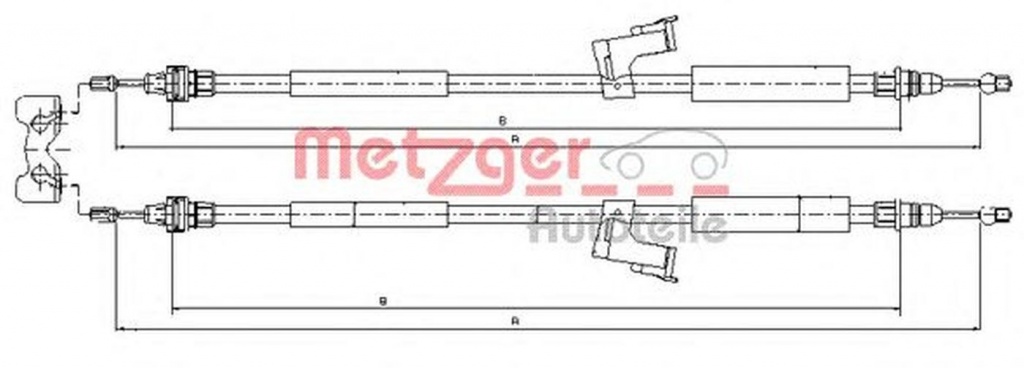 Cablu frana mana VOLVO S40 II MS METZGER 10.8225