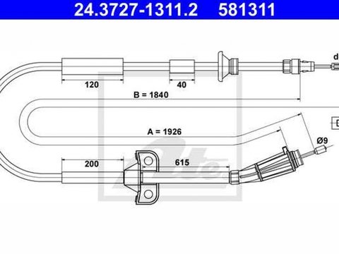 Cablu frana mana VOLVO S60 I TEXTAR 44049000