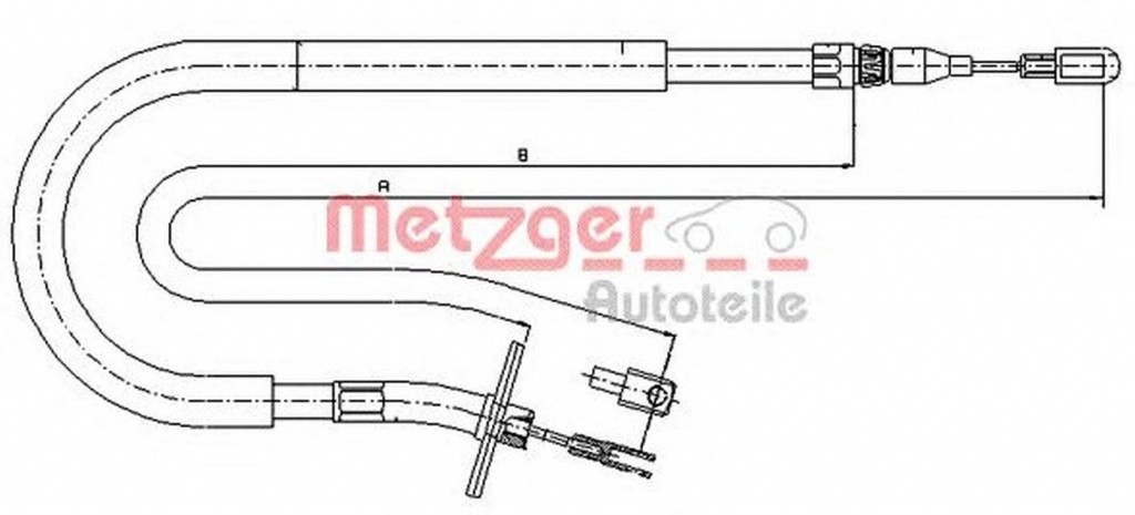 Cablu frana mana VW LT 28-46 II caroserie 2DA 2DD 2DH METZGER 10.9875