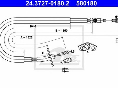 Cablu frana mana VW LT 28-46 II caroserie 2DA 2DD 2DH ATE 24372701802