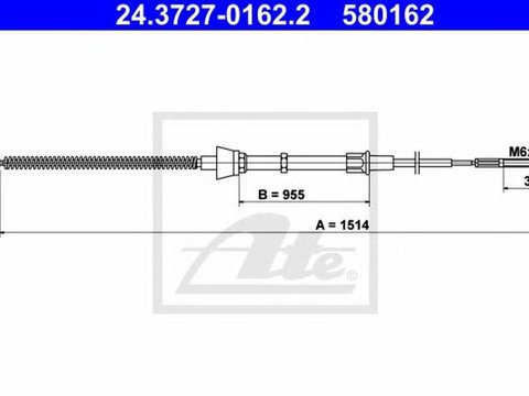 Cablu frana mana VW POLO 6N2 ATE 24372701622