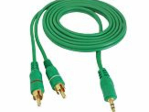 Cablu jack 3,5mm la 2RCA 1,5m verde AL-240920-2