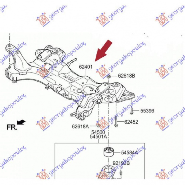 CADRU MOTOR pentru KIA PICANTO 2015 , 62400-1Y110