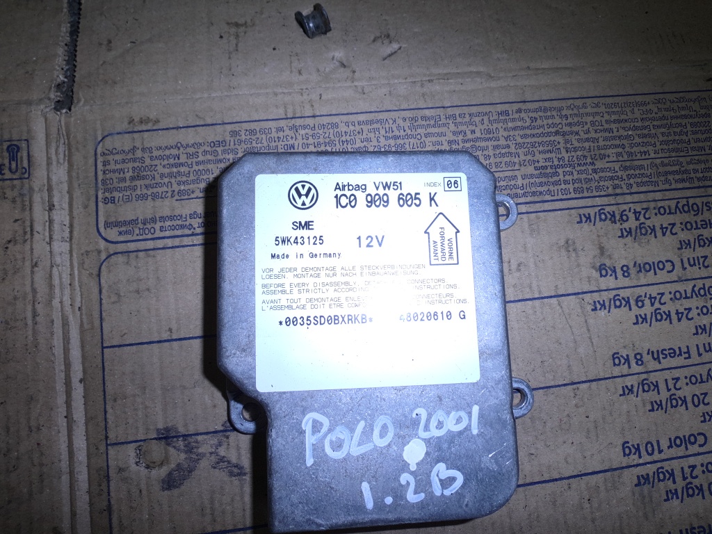 CALCULATOR AIRBAG 1C0909605K, VW POLO, SKODA FABIA, 1.2 BENZINA, 2001