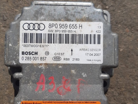 Calculator airbag Audi A3 8P, model:2+1usi ,an fabricație:2007,cod 8P0959655H
