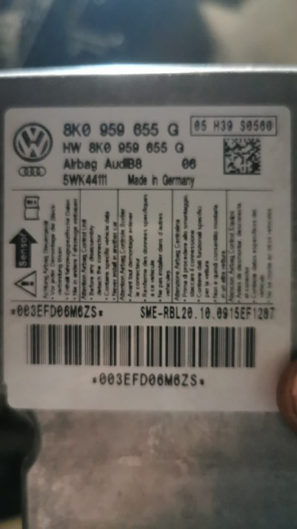 Calculator airbag Audi Q5 (2008->) [8R] 8k0959655g
