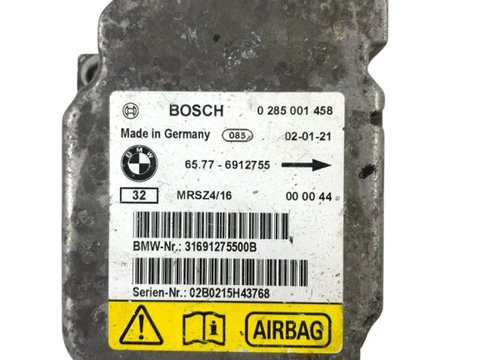 Calculator airbag BMW 3 IV (E46) [ 1998 - 2005 ] BOSCH 0285001458 OEM 65776912755