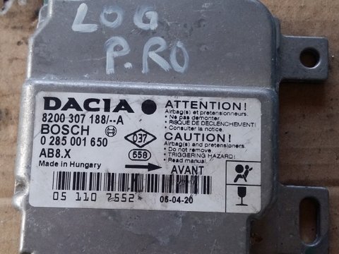 Calculator airbag Dacia Logan 2005-2009 cod produs : 8200 307 188/- - A 0 285 001 650