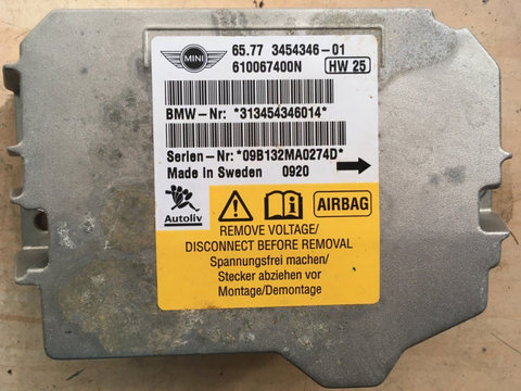 Calculator airbag mini cooper cod: 65773454346