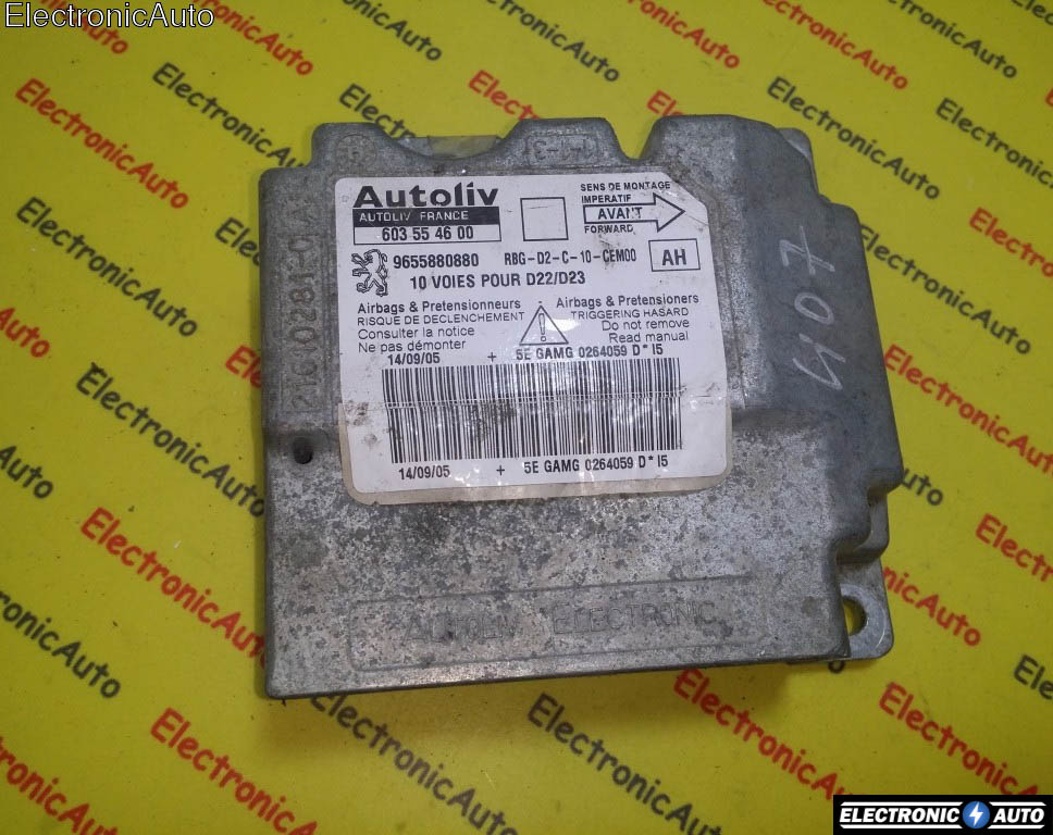 Calculator airbag Peugeot 407, 9655880880, 6035546