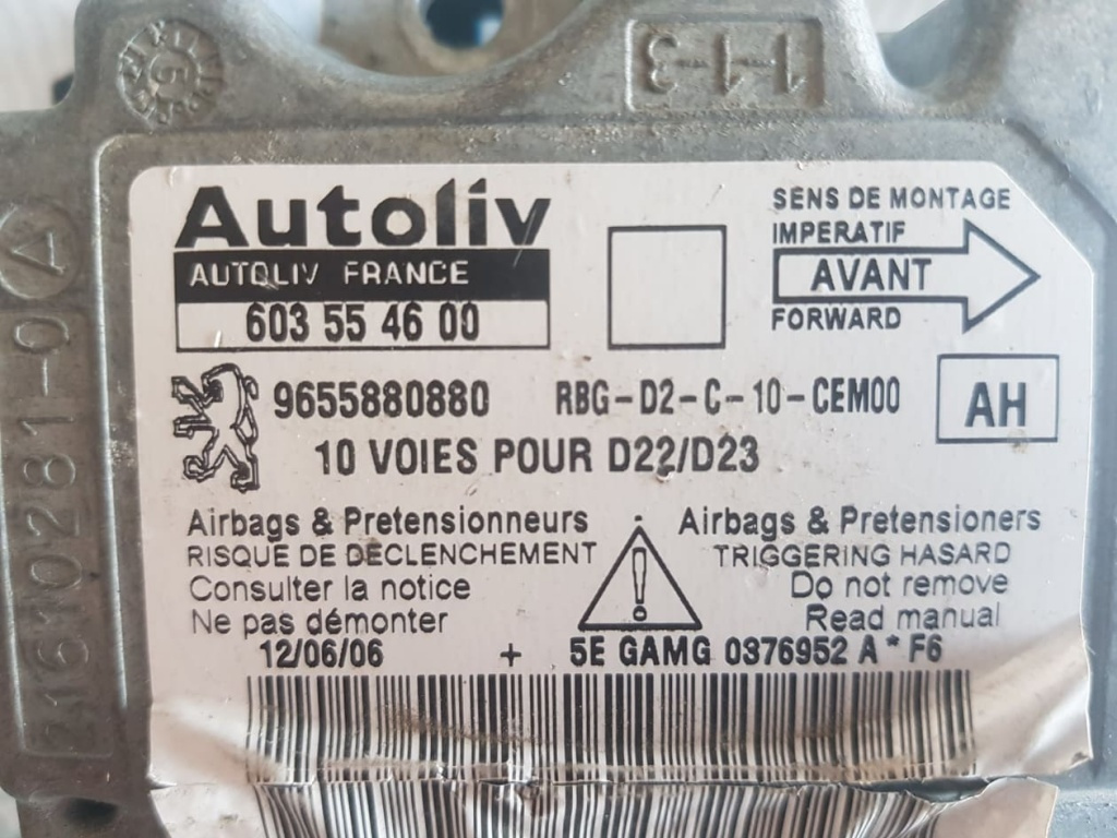 Calculator airbag Peugeot 407 9655880880