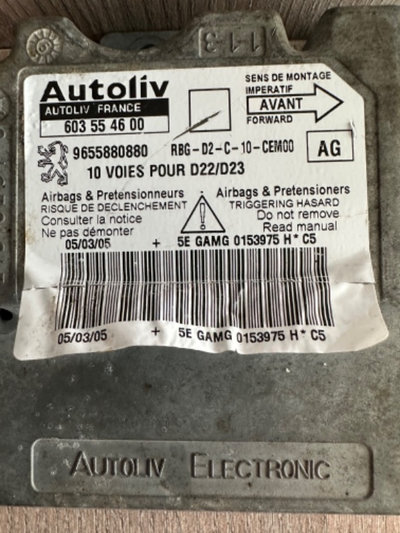 Calculator airbag Peugeot / Citroen cod 9655880880