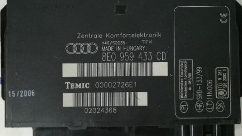 Calculator confort Audi a4 b7 8E0959433C
