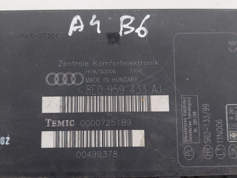 Calculator confort AUDI A4 II Avant (8E5, B6) [ 2000 - 2005 ] OEM 8e0959433aj