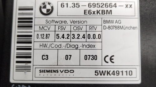 Calculator confort BMW 530 E61 3.0 Motor