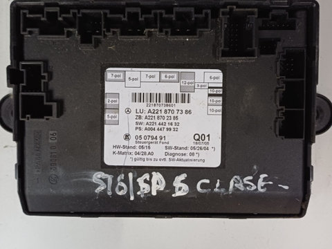 Calculator confort MERCEDES-BENZ S-CLASS II (W221, C215) [ 2005 - 2013 ] OEM a2218707386