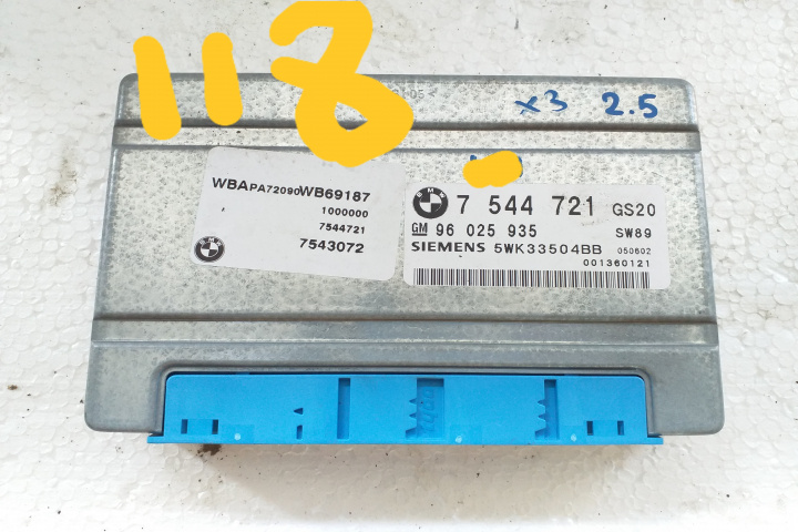 Calculator cutie de viteze Modul cutie viteze automata 7544721 Dul996 7544721 BMW X3 E83 [2003 - 2006] Crossover 2.5i AT (186 hp) culoare Bluewater metallic hellgrau