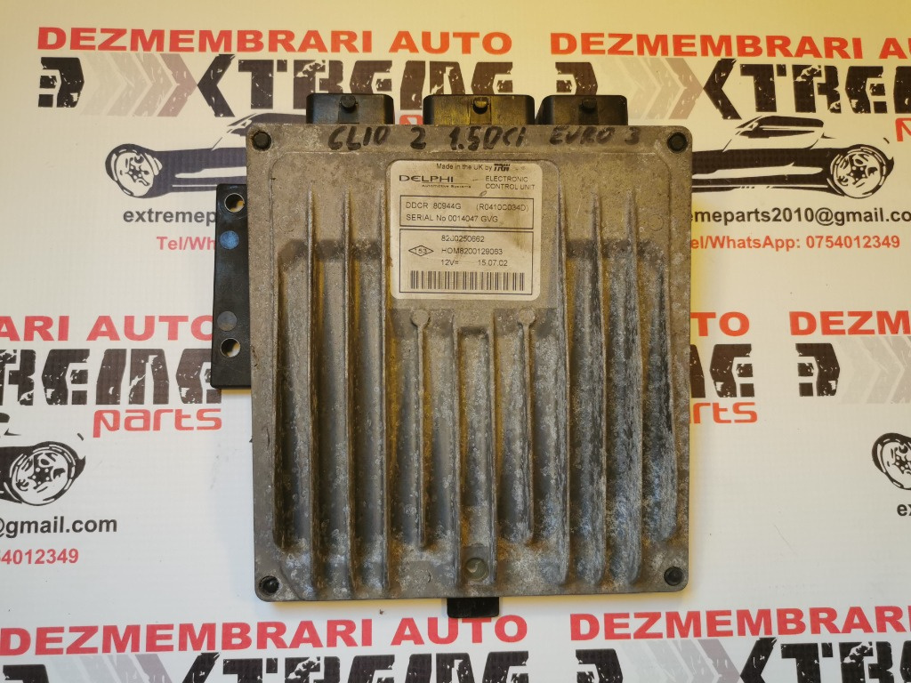 Calculator de motor 8200250662 Delphi HOM8200129063 Renault Clio 2 1.5 dci euro3