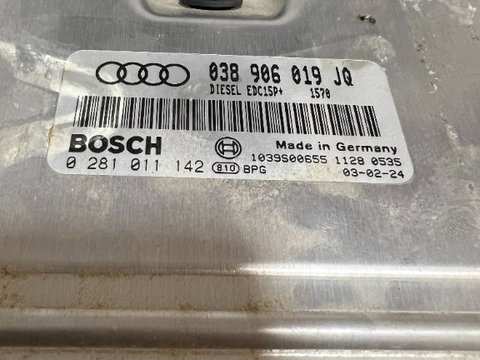 Calculator ECU Audi A4 B6 1.9 TDI AWX 038 906 019 JQ,Cod Bosch 0 281 011 142