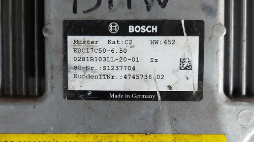 Calculator ECU BMW EDC17C50, 0281B103LL,