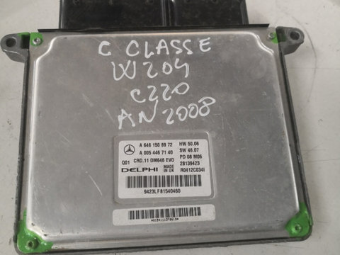 Calculator ECU MERCEDES-BENZ C-CLASS (W204) [ 2007 - 2014 ] C220  CDI (OM 651.911) 120KW|163HP Delphi 28139423 OEM A6461508972