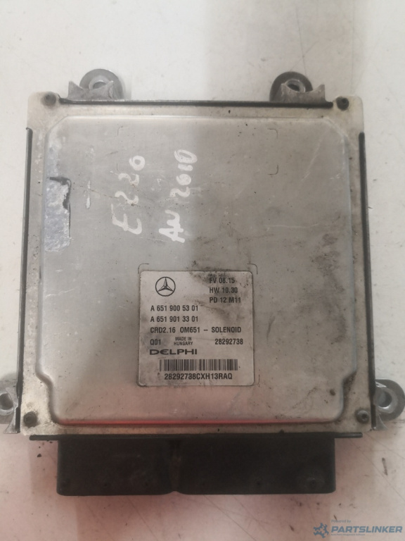 Calculator ECU MERCEDES-BENZ E-CLASS (W212) [ 2009 - > ] E 200 CDI / BlueTEC (OM 651.925) 100KW|136HP Delphi 28292738 OEM A6519005301