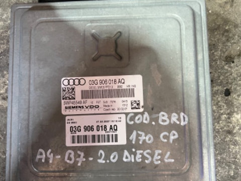 Calculator ECU Motor Audi A4 B7 1.9 2.0 Diesel Cod BKE BRE BRD / 03G906016LR / 03G906016FE / 03G906018AQ