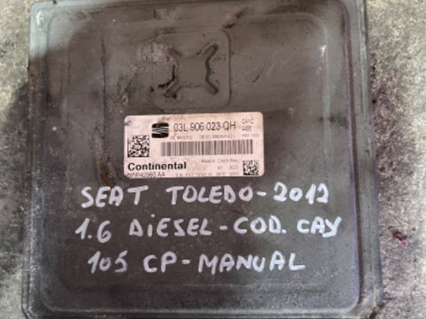 Calculator ECU Motor Seat Toledo 2 - 2012 1.6 Diesel Cod Cay Euro 5 / 03L906023QH / 5WP42960AA Continental