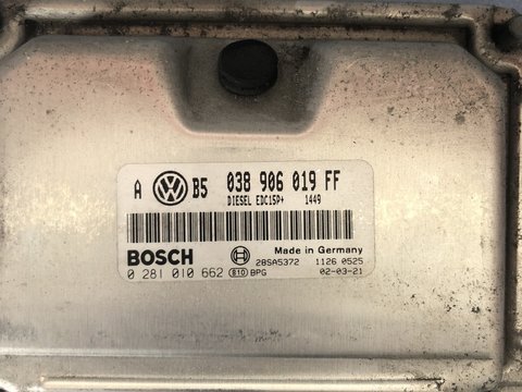 Calculator ECU VW Golf 4 1.9 TDI 038 906 019 FF,0 281 010 662 EDC15P+