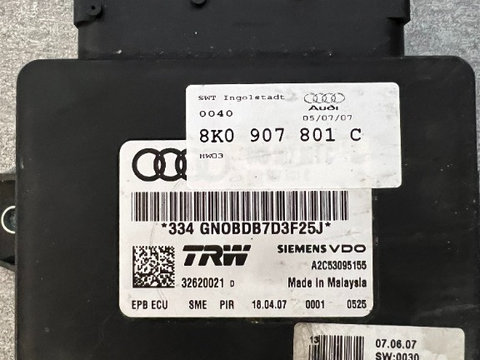 Calculator frana de mana Audi A4 B8 An 2008-2012 Cod 8K0907801C/8K0 907 801 C