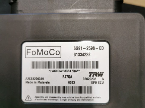 Calculator frana de mana Volvo XC60 6g912598cd 31334228 6G91-2598-CD