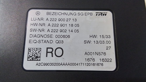 Calculator frana mana Mercedes-Benz S Cl