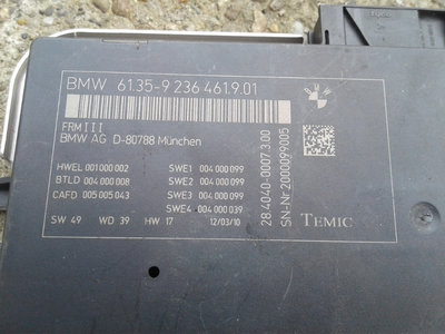 Calculator lumini FRM 3 BMW Seria 5, F10, F11, F07